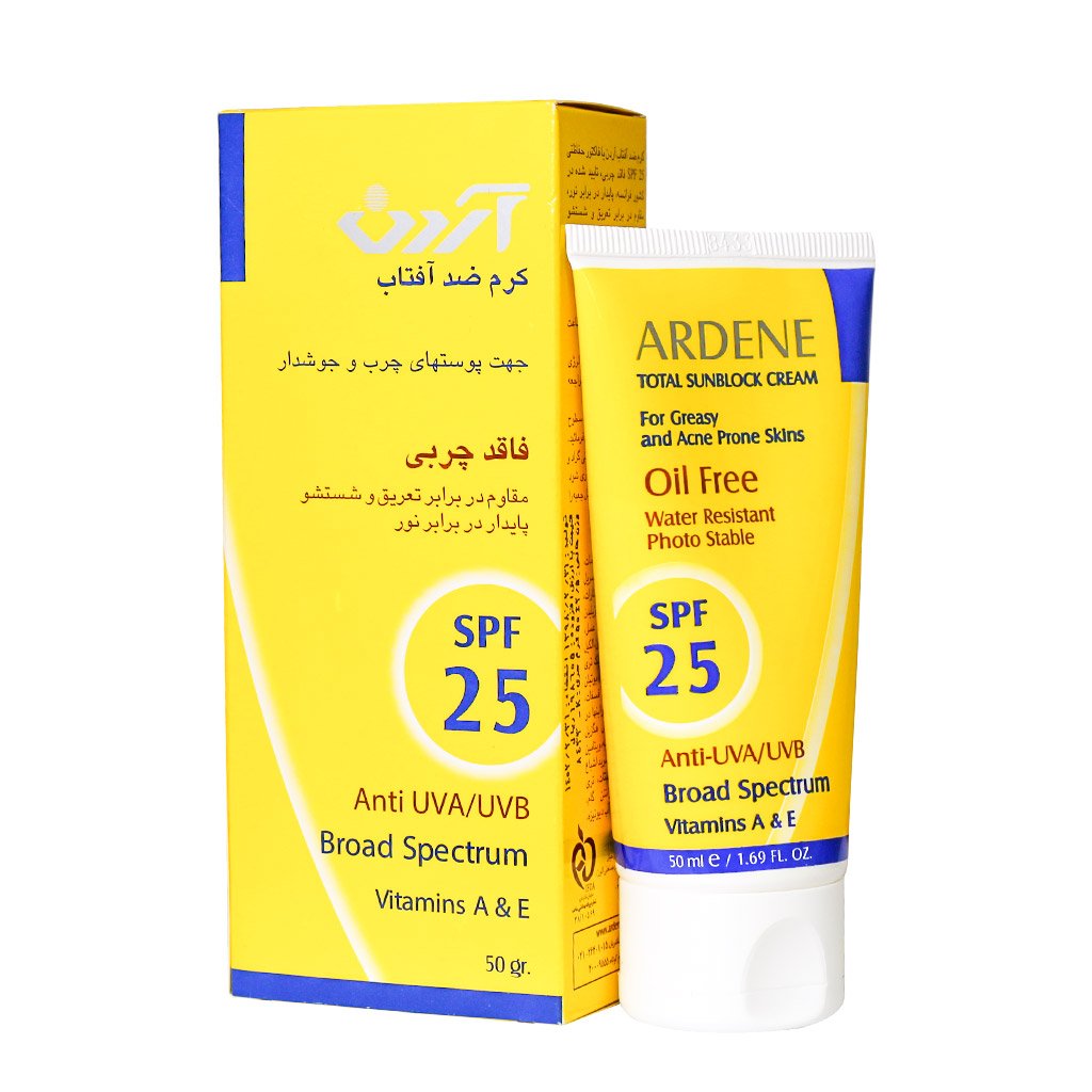 کرم ضد آفتاب SPF25 پوست چرب و جوشدار آردن