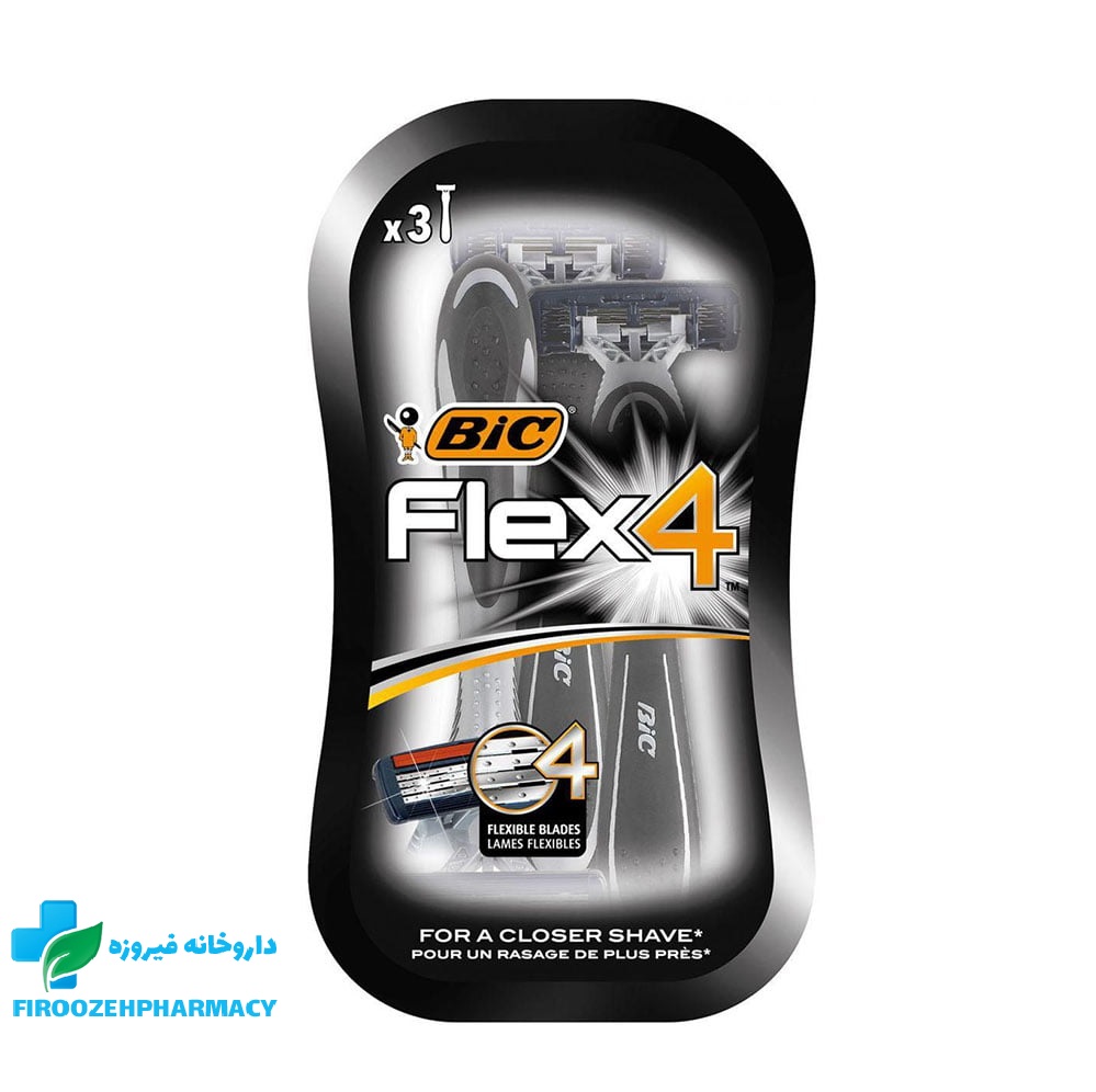 خود تراش بیک مدل Flex 4 بسته 3 عددی