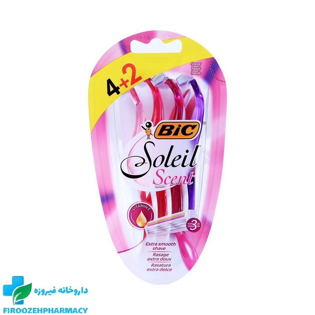 خود تراش زنانه بیک مدل Soleil Scent بسته 6 عددی